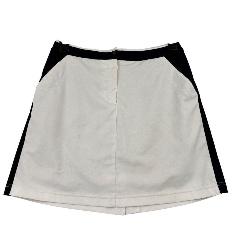 Tail Tech Golf Skort Size 8 White Black Skirt Built In Shorts Pockets Stretch